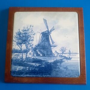 Blue Delft Windmill Tile Trivet